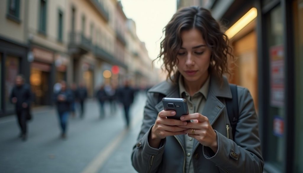 pantalla smartphone mostrando iconos apps coloridas fondo oscuro con efecto glow