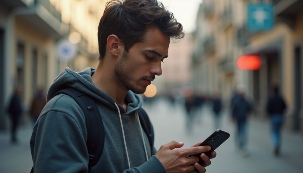 pantalla móvil mostrando iconos apps populares fondo colorido interfaz moderna