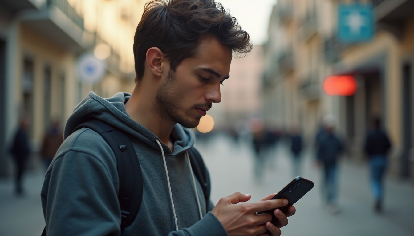 pantalla móvil mostrando iconos apps populares fondo colorido interfaz moderna