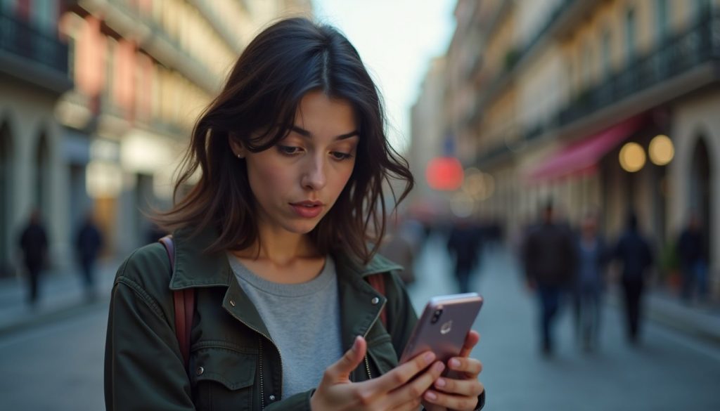 pantalla móvil mostrando logo Android con icono escudo seguridad y código desarrollador fondo azul