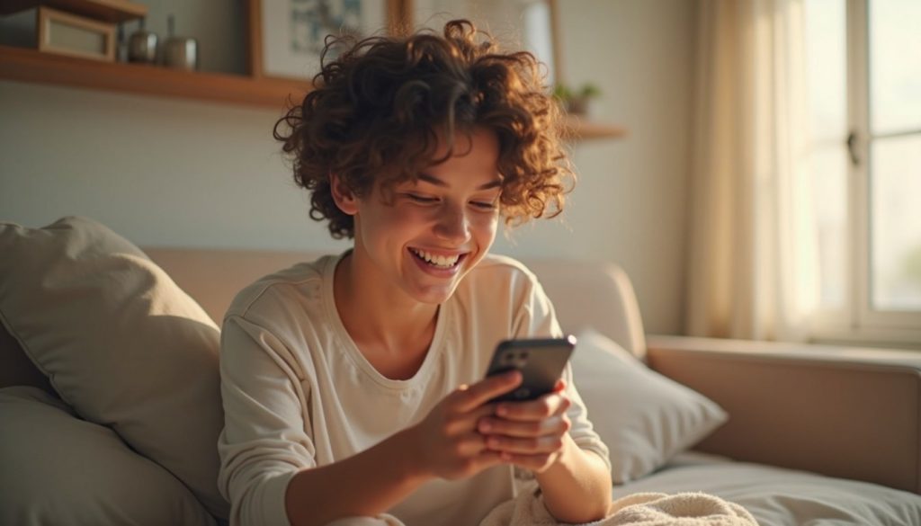 Oficina Apple decorada con globos dorados y logo conmemorativo 50 años, ambiente festivo nocturno en ciudad