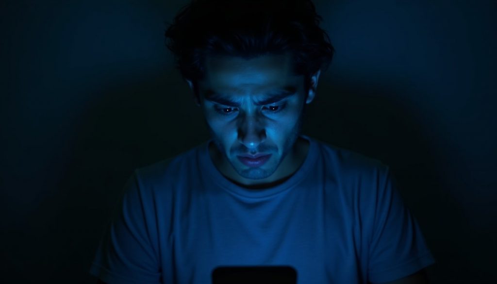 teléfono móvil con candado digital flotante y escudo antivirus en pantalla táctil con fondo oscuro azul tecnológico