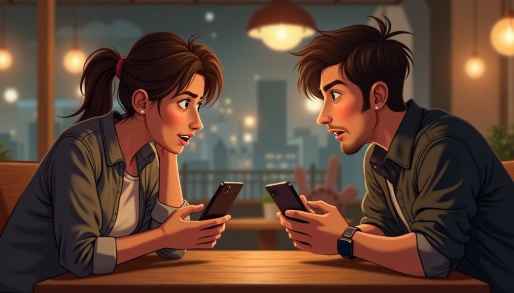 dos smartphones modernos lado a lado sobre fondo blanco con pantallas encendidas mostrando apps