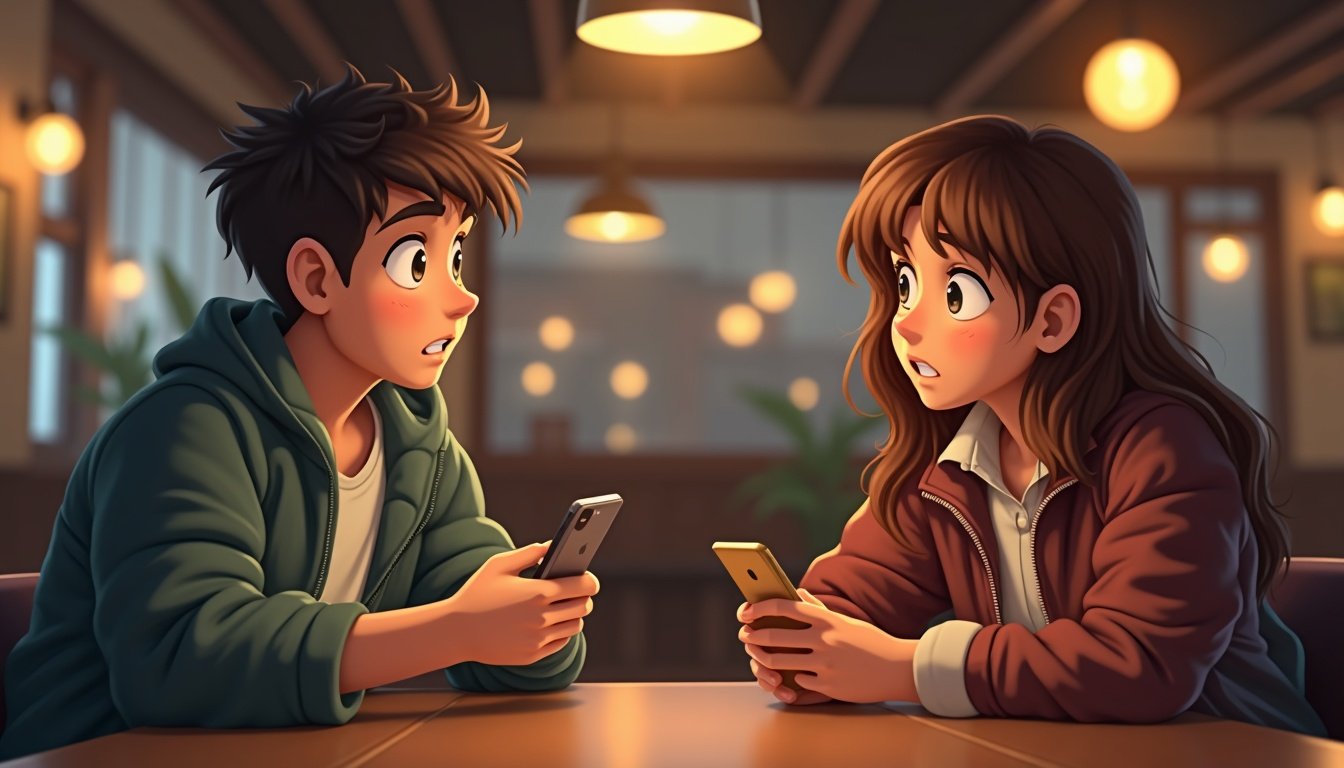 dos móviles [marca1] y [marca2] lado a lado sobre fondo tecnológico con gráficos comparativos