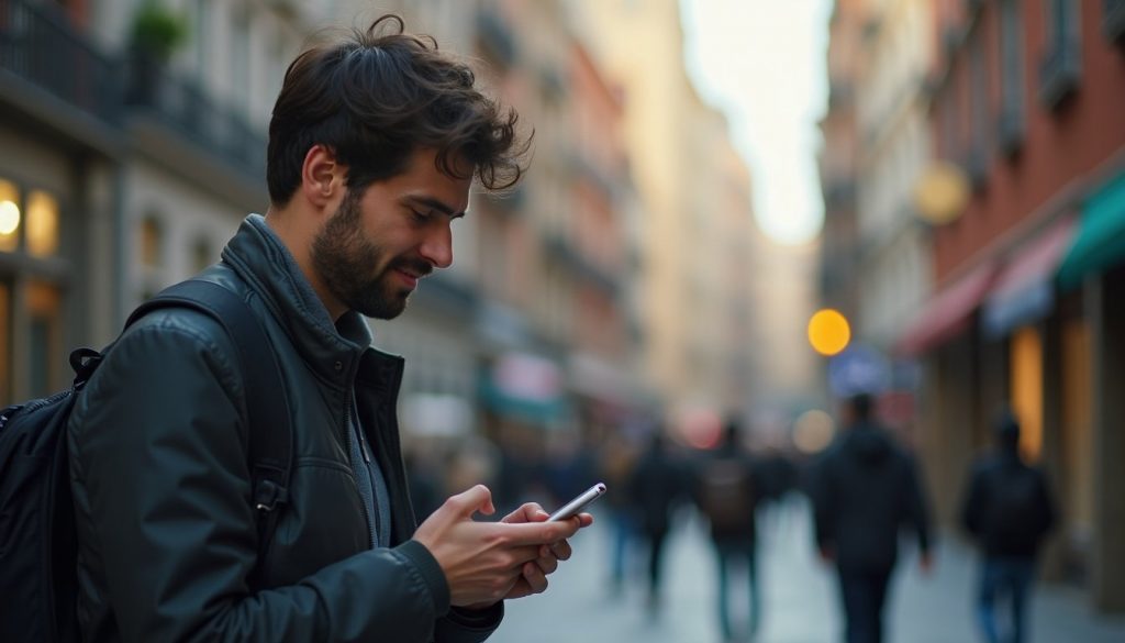 Ilustración colorida de smartphone con iconos flotantes de apps destacadas en categorías como redes sociales, fitness, edición y juegos