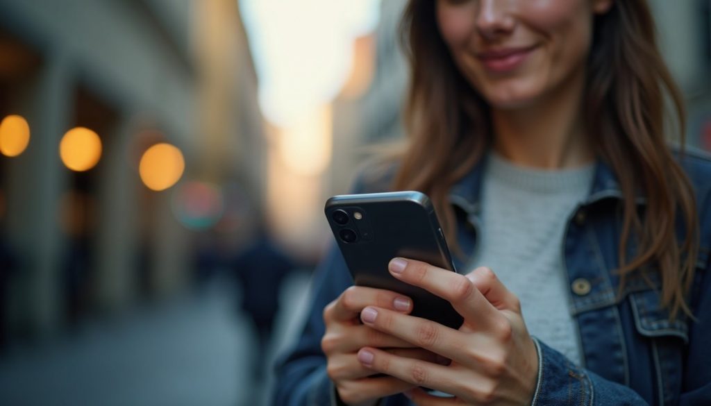 teléfono móvil moderno mostrando iconos coloridos apps destacadas pantalla principal