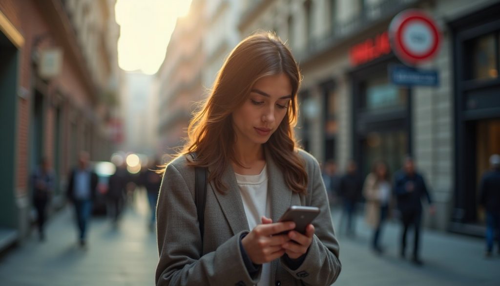 Ilustración colorida smartphone rodeado iconos apps populares categorías variadas fondo moderno degradado azul