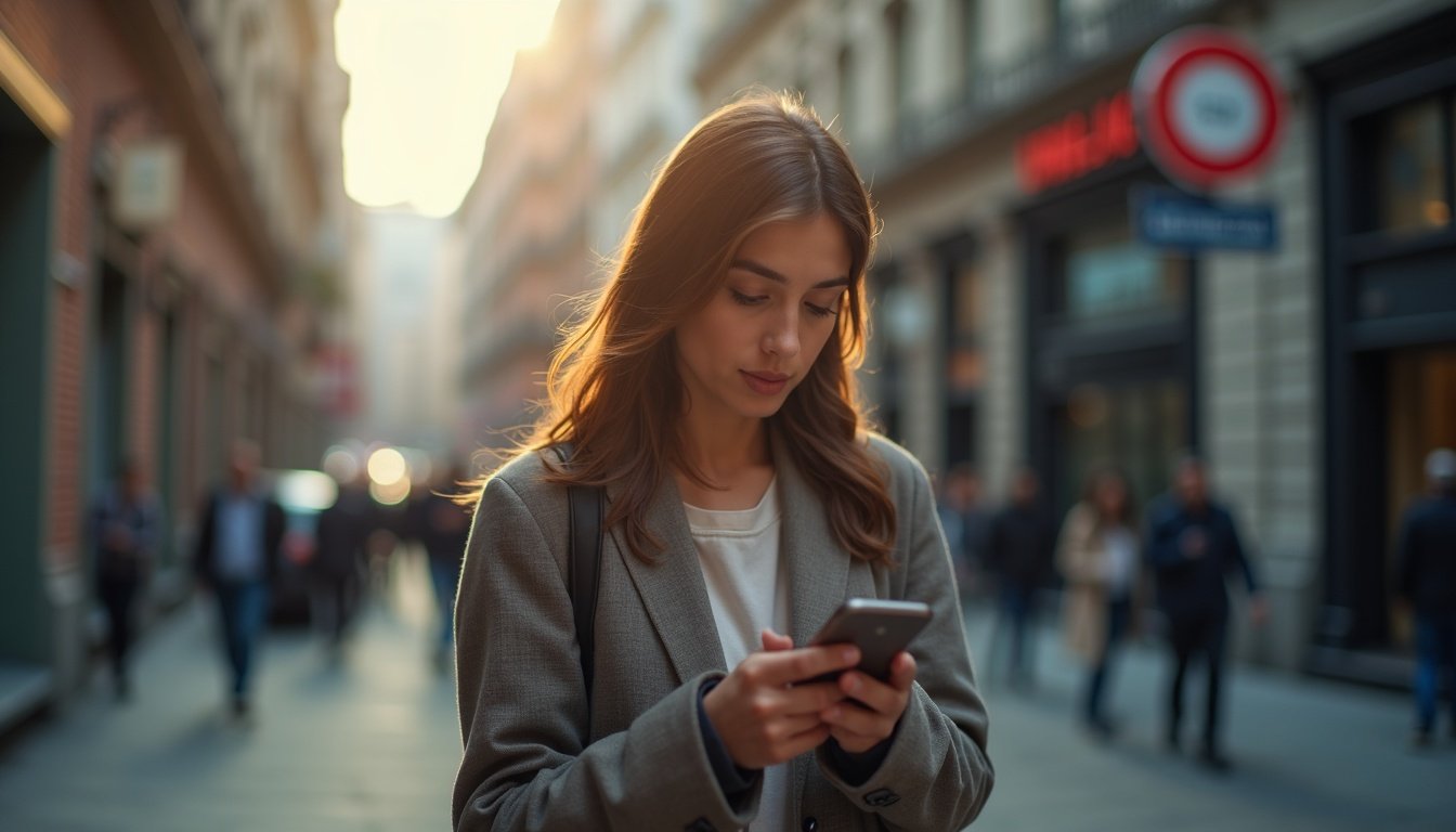 Ilustración colorida smartphone rodeado iconos apps populares categorías variadas fondo moderno degradado azul