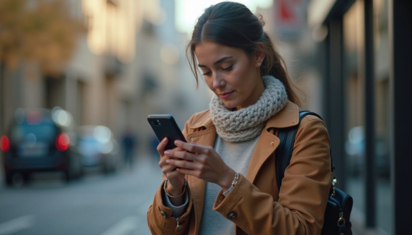 Smartphone moderno mostrando pantalla con iconos coloridos de apps destacadas en fondo minimalista