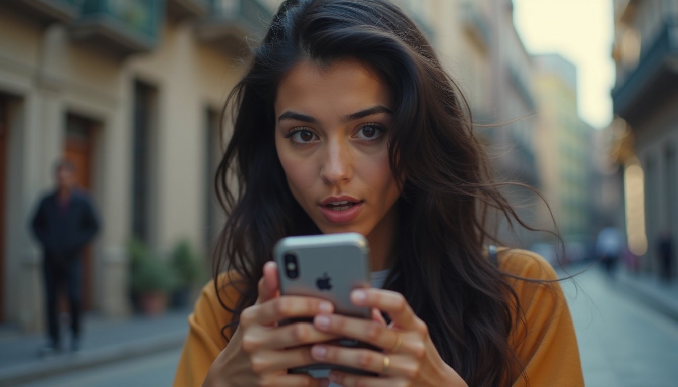 Smartphone moderno Android mostrando interfaz con aplicaciones de IA en pantalla AMOLED, diseño delgado y cámara triple trasera