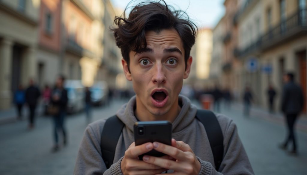 teléfono móvil moderno con interfaz holográfica mostrando apps de inteligencia artificial en fondo futurista