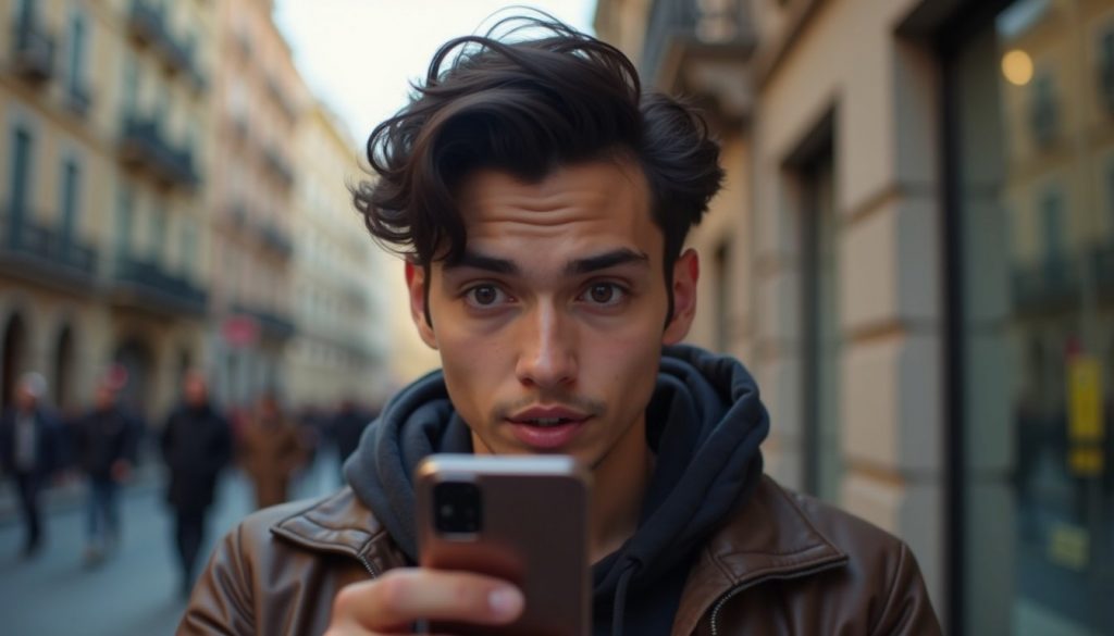 Vista frontal de tres móviles Android modernos con pantallas brillantes y diseños futuristas sobre fondo tecnológico