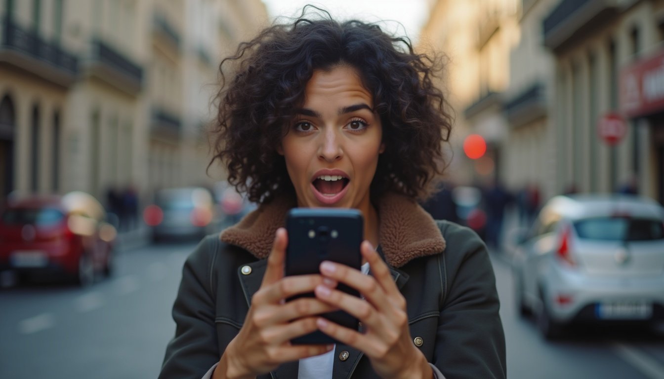 Varios móviles Android modernos en fila mostrando pantallas encendidas con diseños futuristas y colores vibrantes