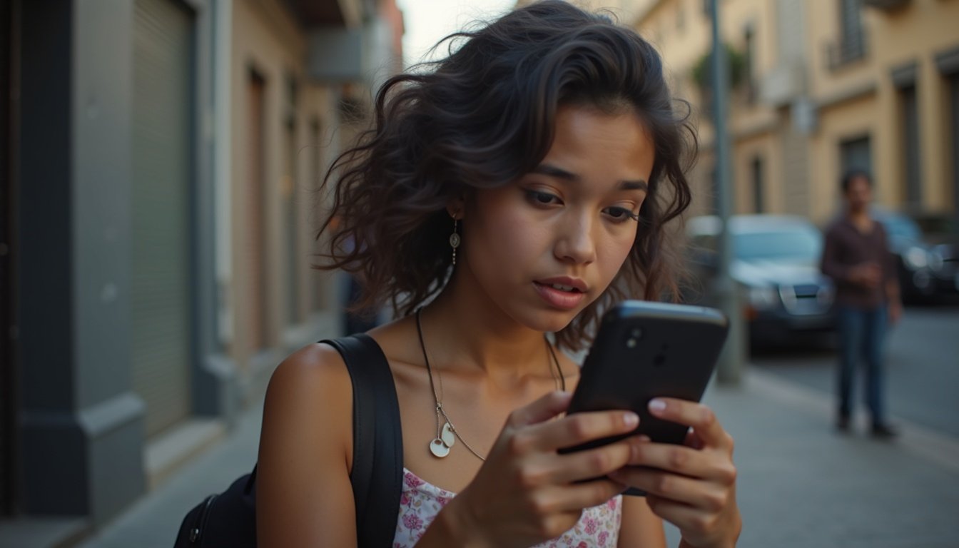 Tres smartphones modernos en fila mostrando pantallas con interfaces de IA, colores negro, azul y plateado, fondo futurista con luces neón