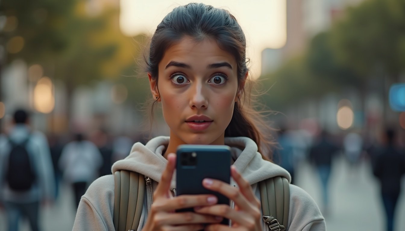 Vista frontal de tres celulares Android modernos en colores negro, azul y plateado sobre fondo minimalista con reflejos de luz