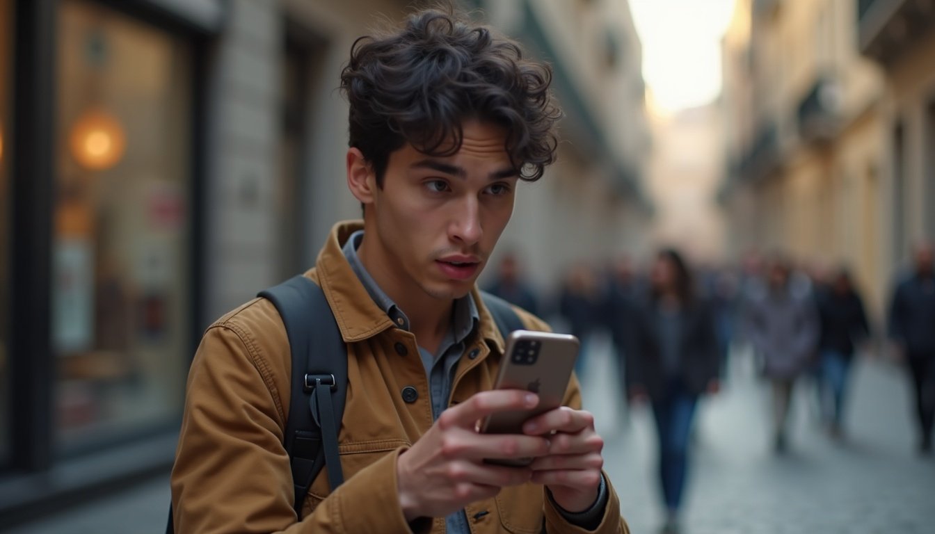 Ilustración abstracta de base datos móvil con logos Kotlin y Android unidos por líneas de código moderno