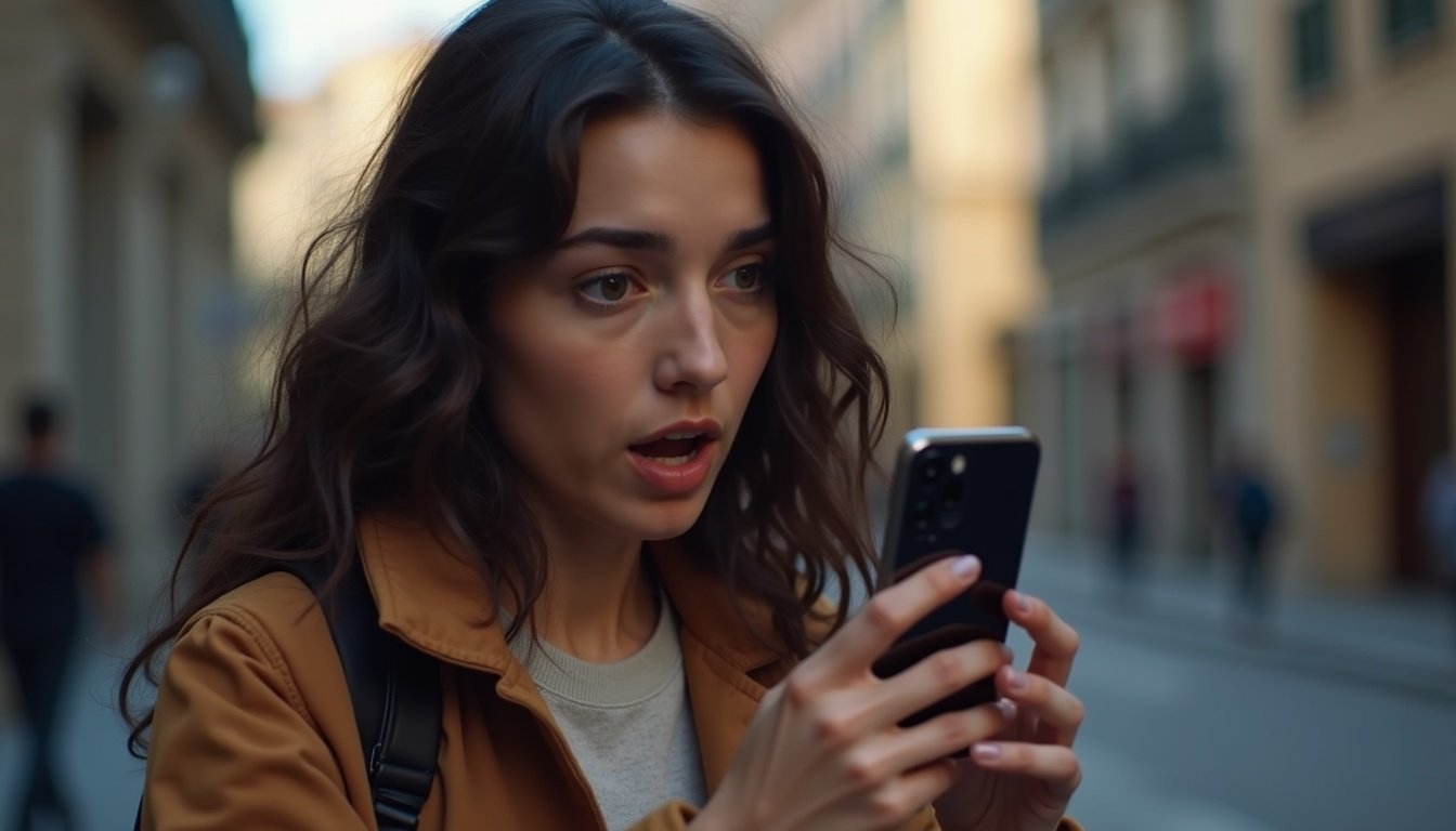mujer usando lentes Galaxy XR sala moderna viendo partido fútbol con pantallas flotantes virtuales