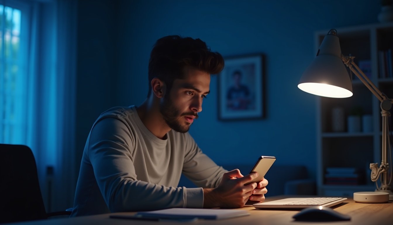 smartphone moderno mostrando interfaz holográfica con iconos de inteligencia artificial y apps flotantes en ambiente futurista