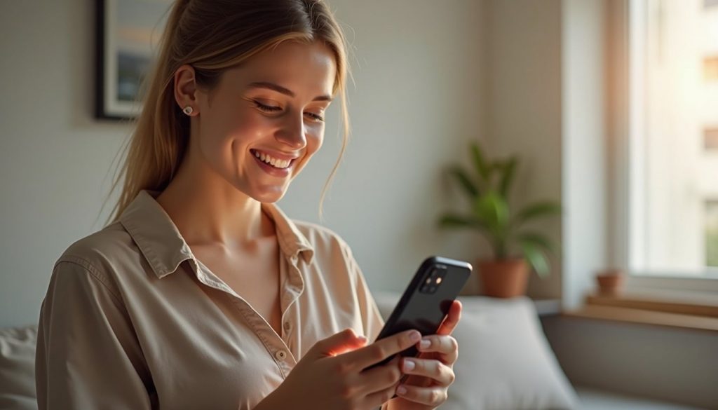iPhone mostrando interfaz iOS con widgets dinámicos y app IA abierta en pantalla OLED brillante