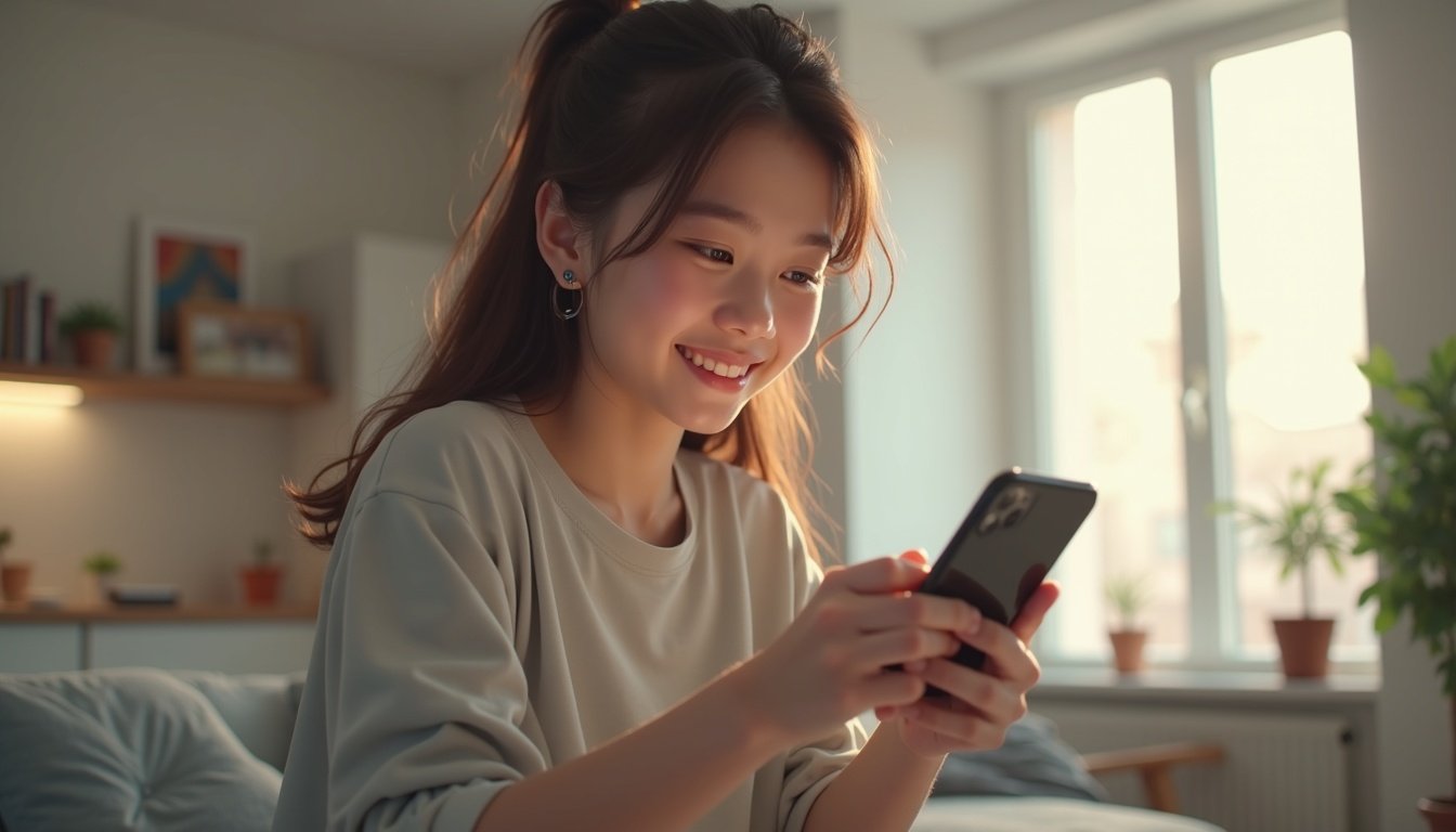 iPhone mostrando interfaz iOS con widgets dinámicos y app IA en pantalla OLED brillante